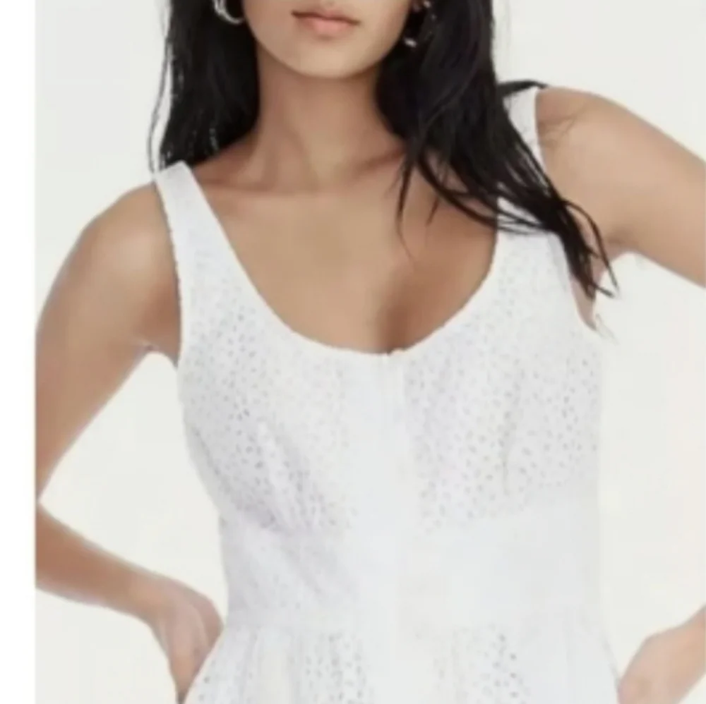 NWT J.Crew Eyelet Button-Front Sleeveless Midi Dress Size 8 - Picture 3 of 16